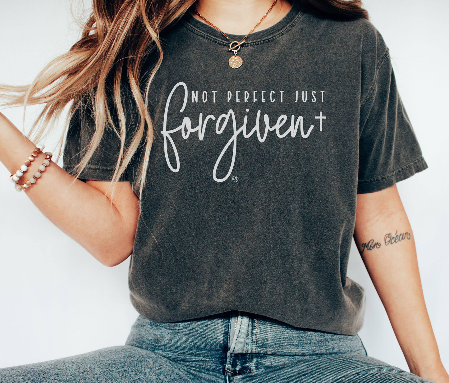 Never Lose Hope Designs - Not Perfect Just Forgiven Christian Graphic Tee