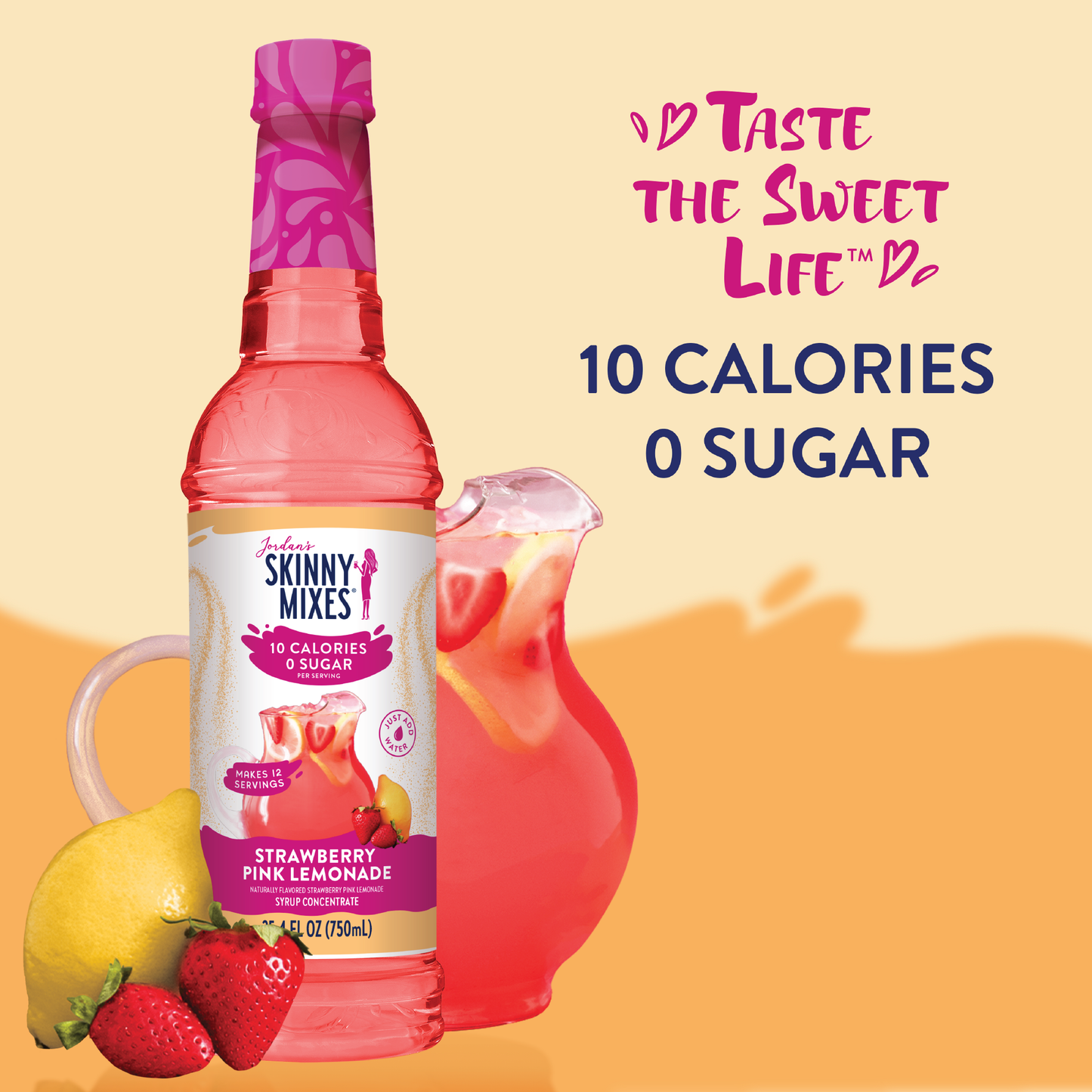 Jordan's Skinny Mixes - Sugar Free Strawberry Pink Lemonade Concentrate