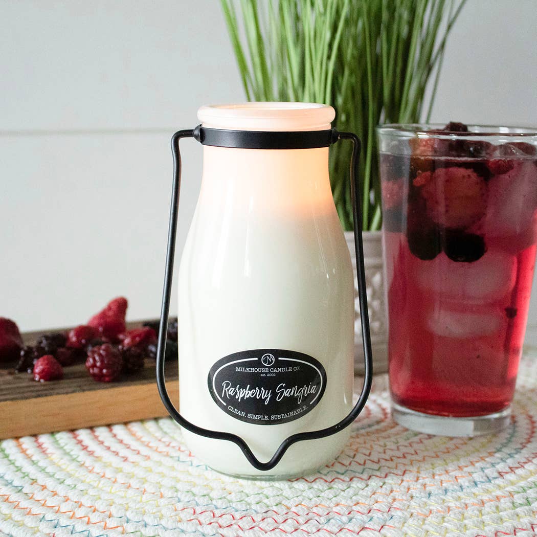 14 oz Milkbottle Soy Candle: Raspberry Sangria by Milkhouse
