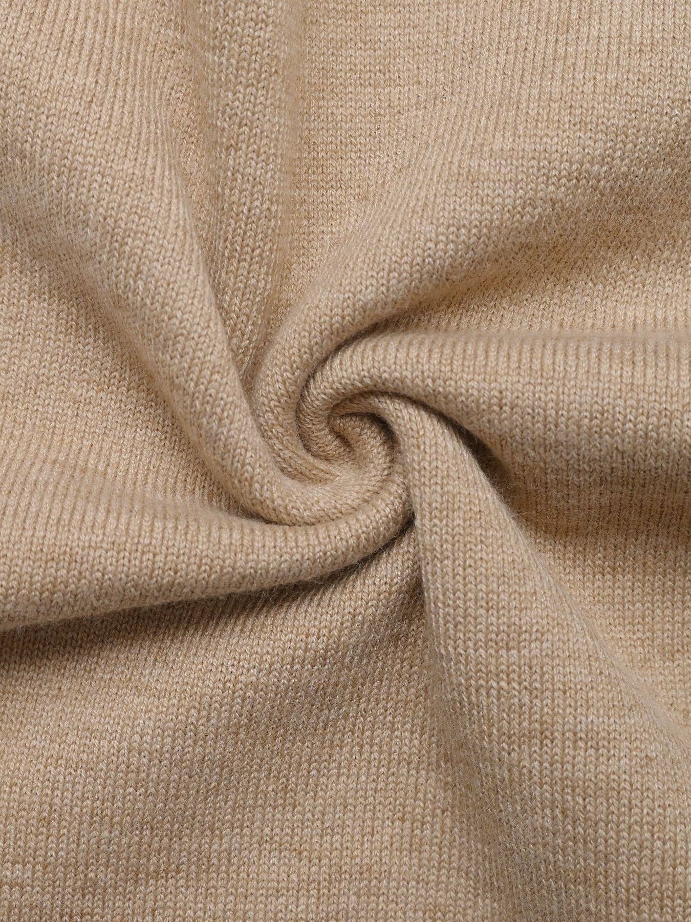 Suhkasana - Color Block Patchwork Crew Neck Long Sleeve Knit Top