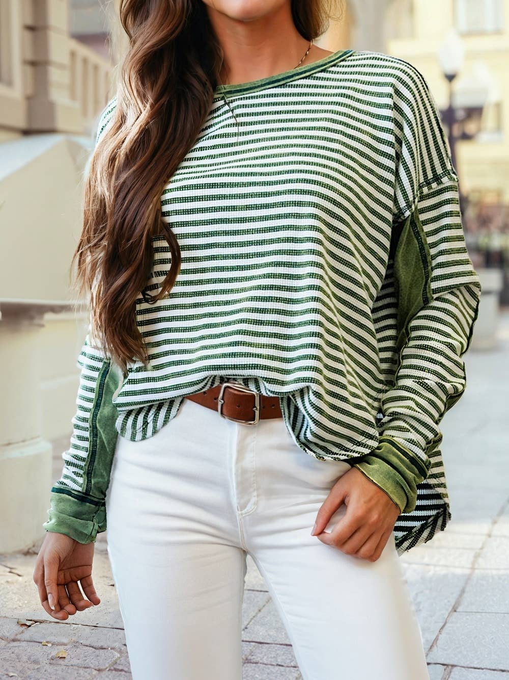 Mixed Stripe Patchwork Blouse