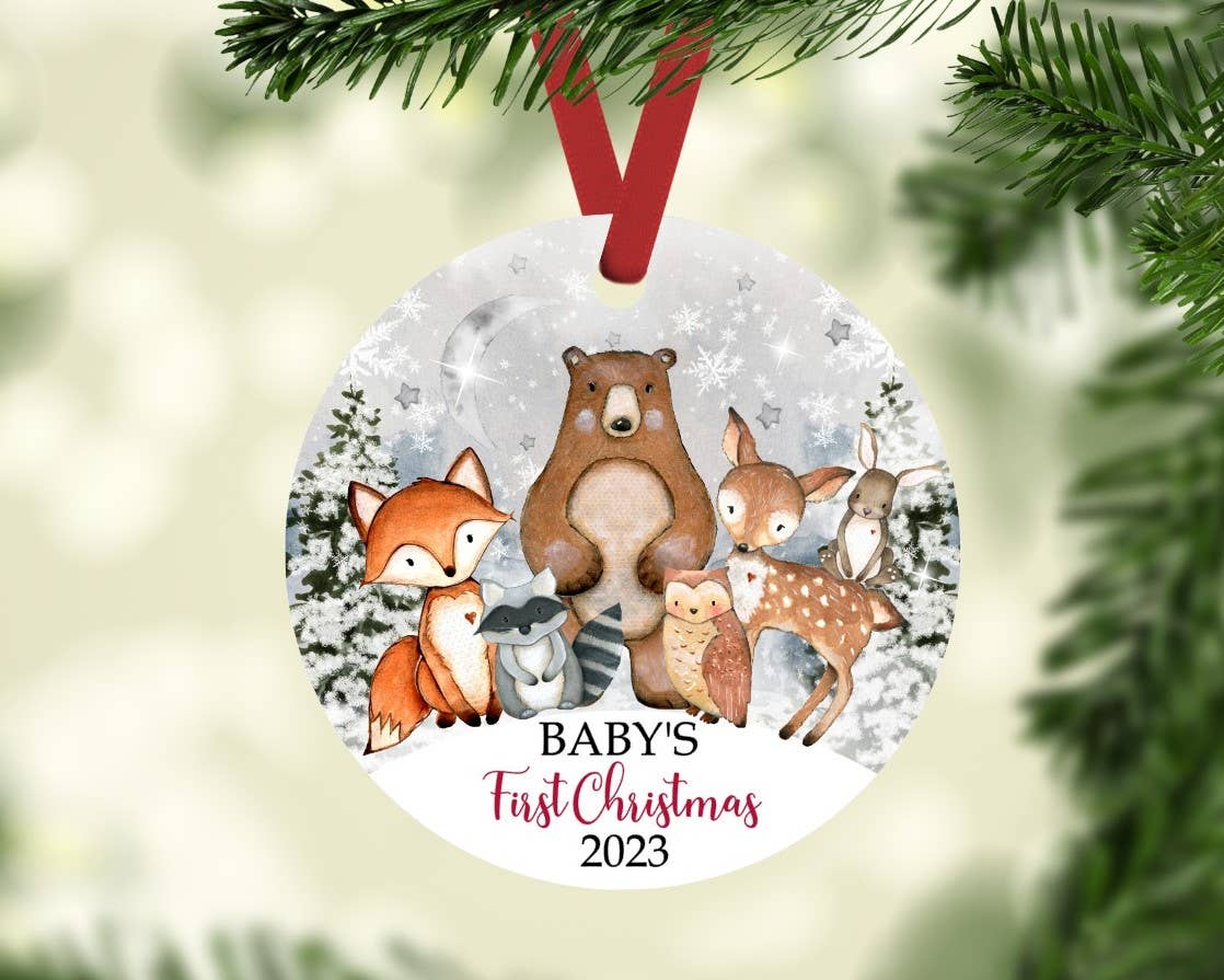 Baby's First Christmas Winter Woodland Animals Ornament