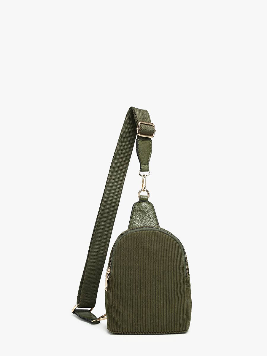Jen & Co. - Ellen Corduroy Sling Bag w/ Guitar Strap | M2436CRDY