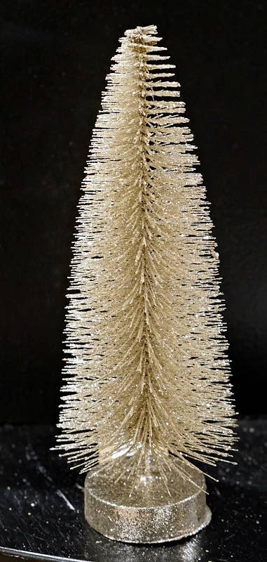 11in Glittered Bottle Brush Pine Tree