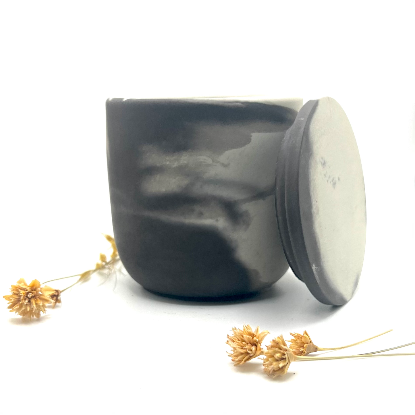 Marble 9 oz Handmade Cement Candle Vessel/Concrete Planter