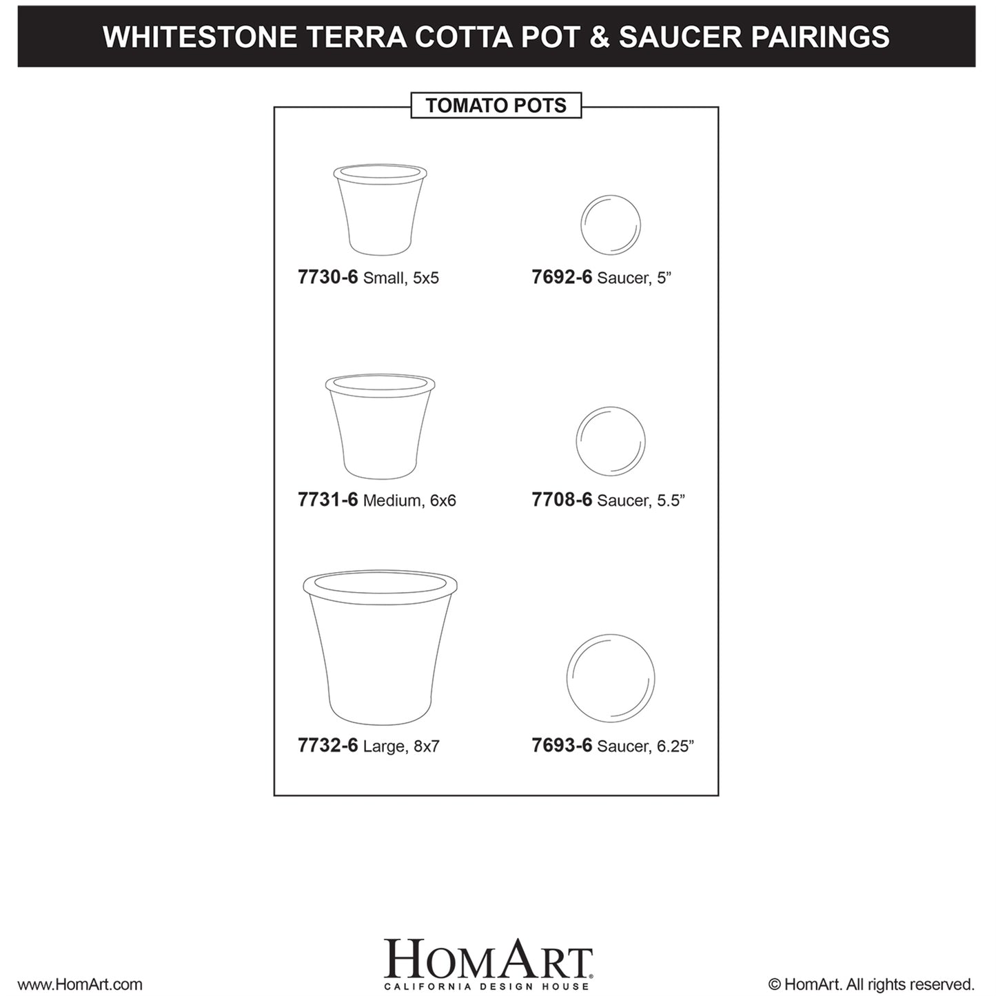 Rustic Terra Cotta Short Tomato Pot with saucer- Whitestone