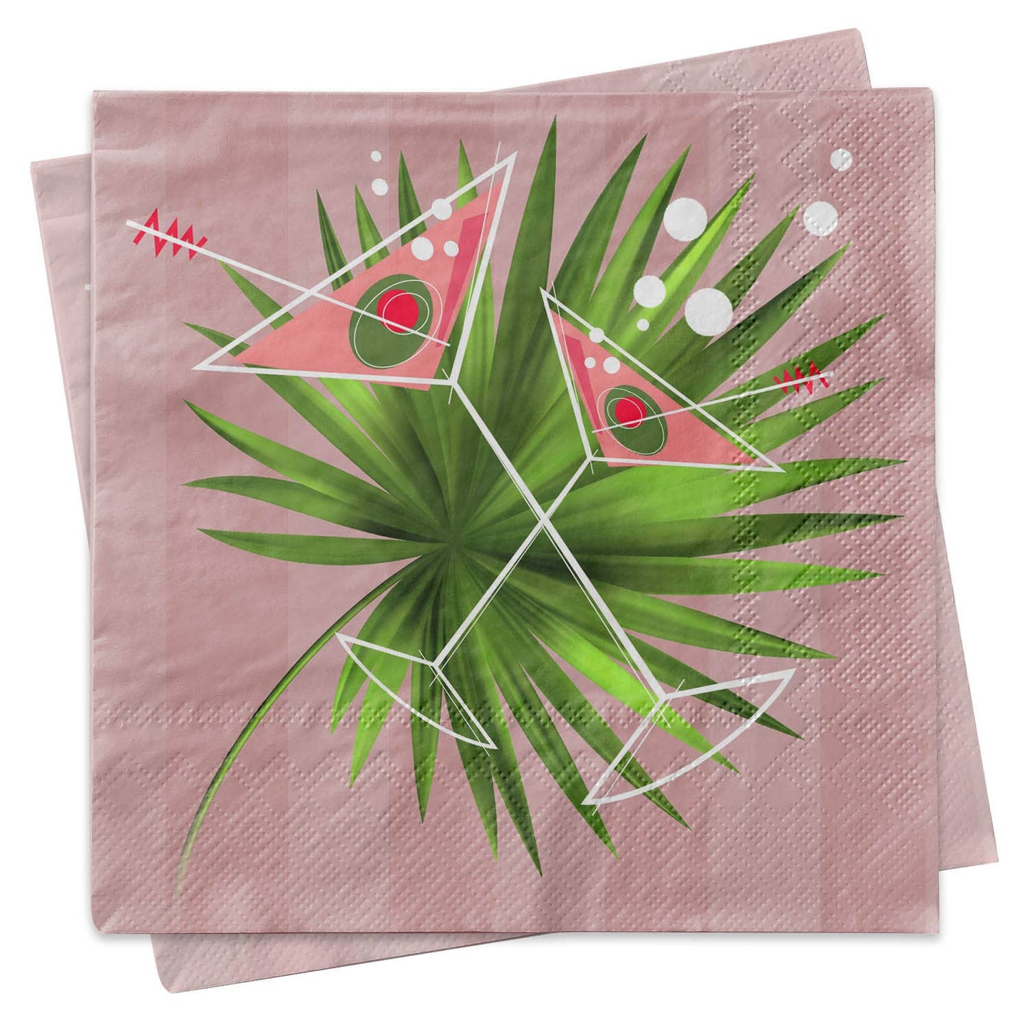 Mod Lounge Paper Company - Martini Palm Cocktail Beverage Napkin