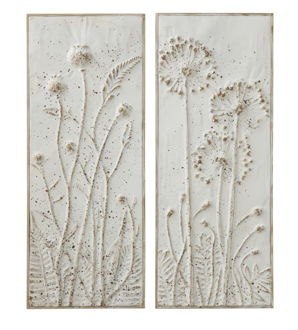 Distressed Wall Decor with Flowers