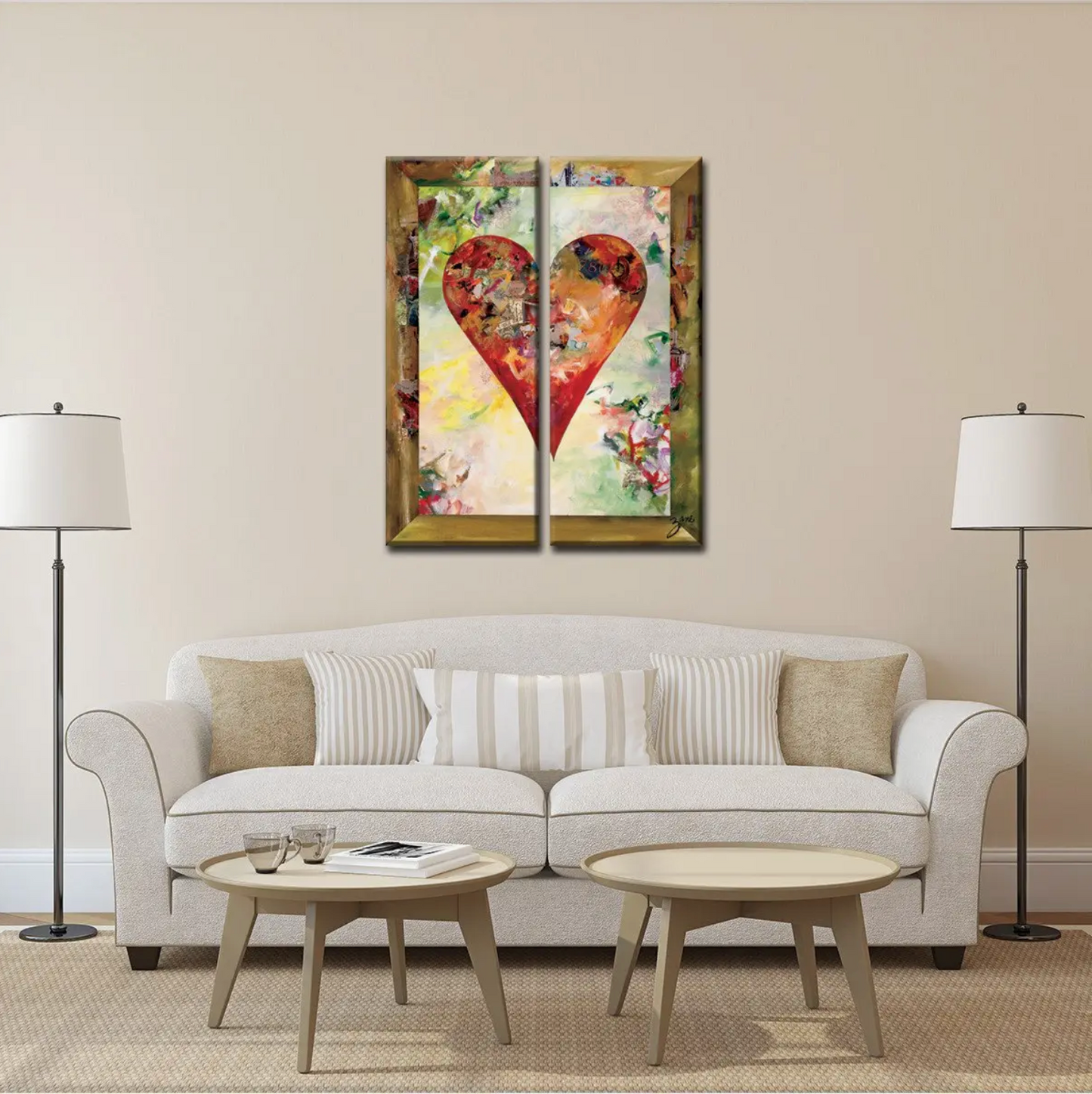 Salvatore Principe Heartwork "Connected3" Canvas 2-Piece Set