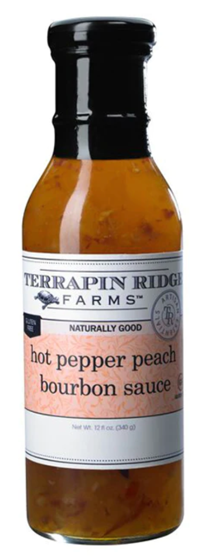 Hot Pepper Peach Bourbon Sauce 12oz
