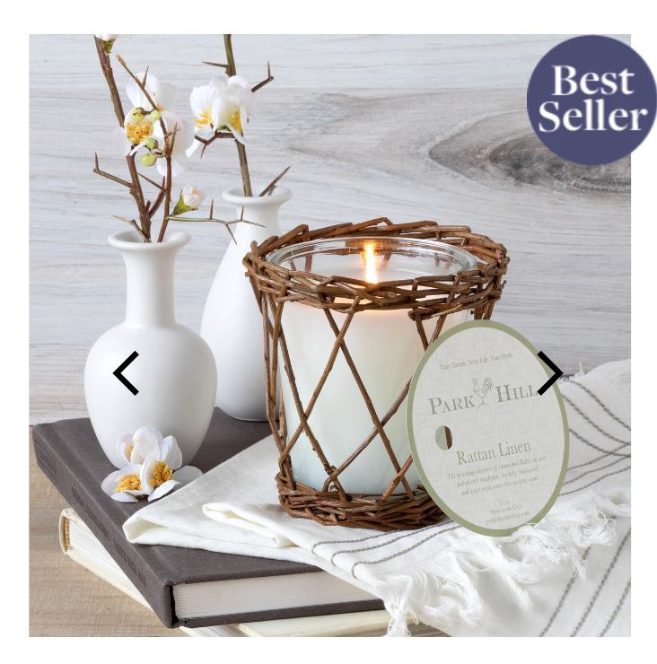 Rattan Linen Willow Candle