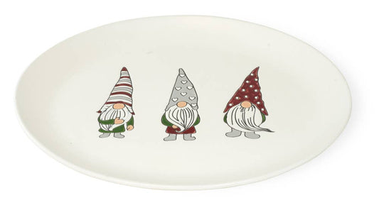 Gnome Gathering Christmas Ceramic Platter